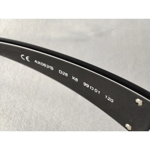 Armani Exchange AX063/S Shield Sunglasses Black Smoke Lens Silver Logo Y2K - Picture 11 of 11